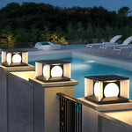 Square LED Waterproof Modern Solar Post Caps Lights Deck Post Lights - Lamp Outdoor