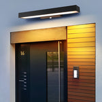 Outdoor Motion Sensor Black Rectangle Wall Light - Lamp Outdoor