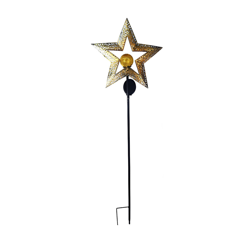 Mystical Moon & Sun Flame Iron Hollow Projector Solar Garden Light - Lamp Outdoor