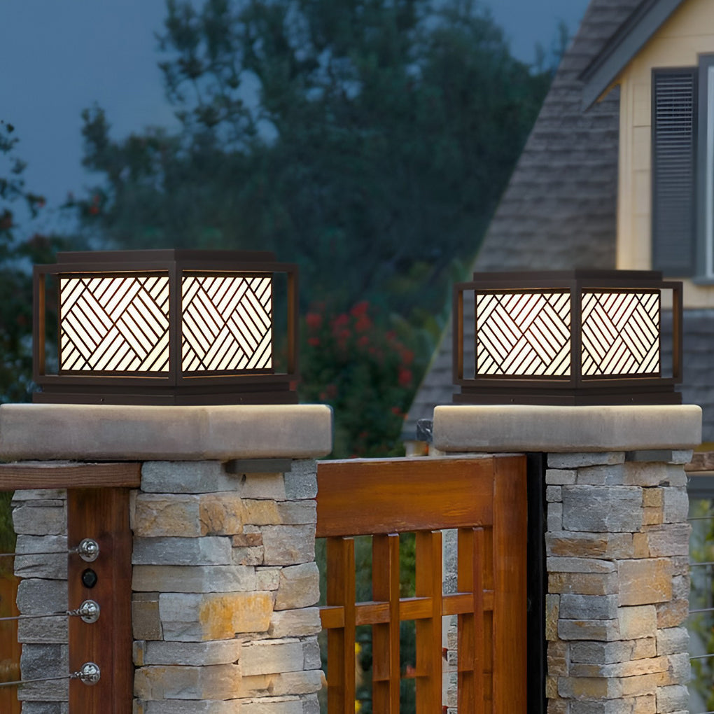 Square Waterproof LED Modern Outdoor Solar Post Caps Lights Pillar Light - Lamp Outdoor