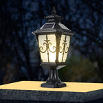 Retro Pattern Waterproof LED European Style Solar Fence Post Lights - Lamp Outdoor