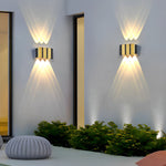 Black & Gold Aluminum LED Outdoor Up Down Wall Light - Lamp Outdoor