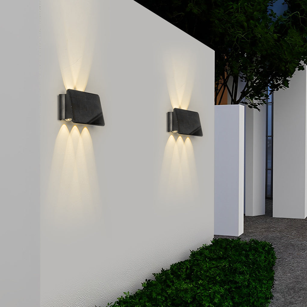 Up and Down Lighting LED Waterproof Black Modern Solar Wall Lights - Lamp Outdoor