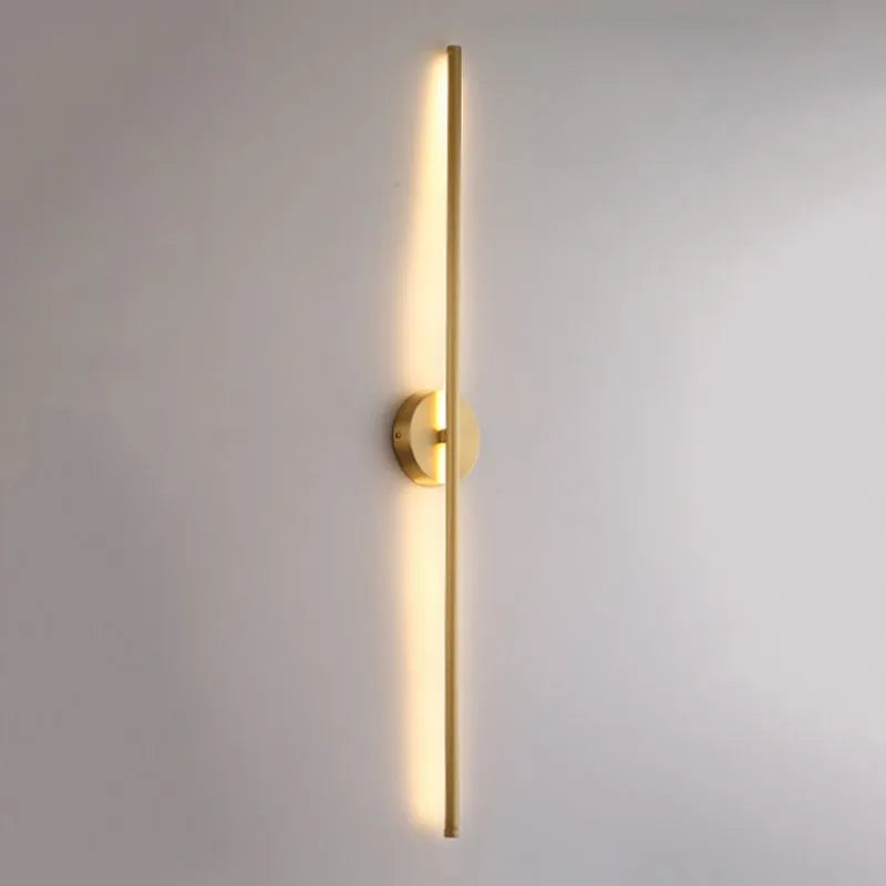 Fauro Modern Linear Metal&Silica Gel Wall Mount Lamps, Gold - Lamp Outdoor