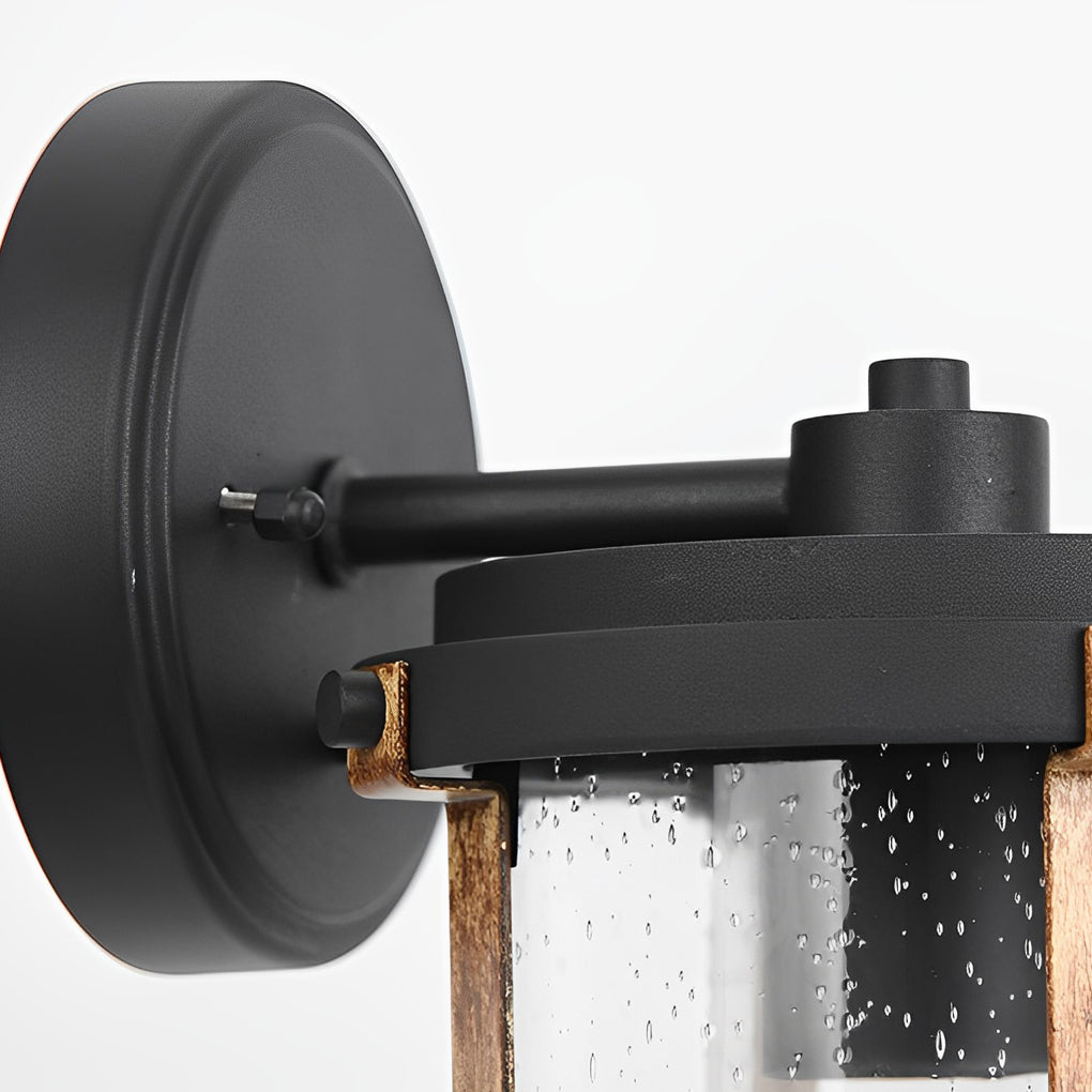 Vintage Waterproof Glass Black Industrial Style Outdoor Wall Sconces Lighting - Lamp Outdoor