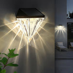 2PCS Geometric LED Waterproof Black Solar Wall Lamp Outdoor Wall Lights Fixture - Lamp Outdoor