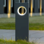 Sleek Black Modern Outdoor Pathway Bollard Lights with Unique Round Hole Feature - Lamp Outdoor