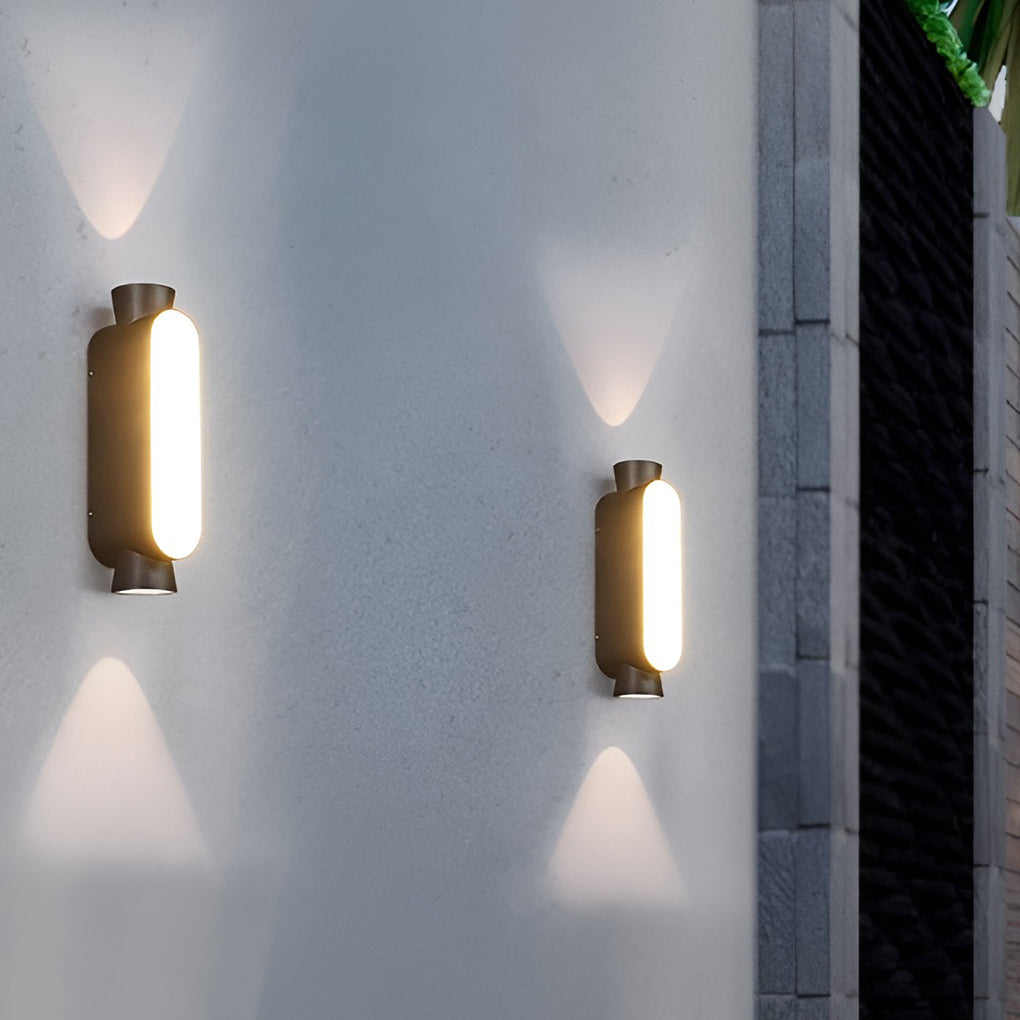 Waterproof LED Up and Down Lights Black Modern Outdoor Wall Sconce Lighting - Lamp Outdoor