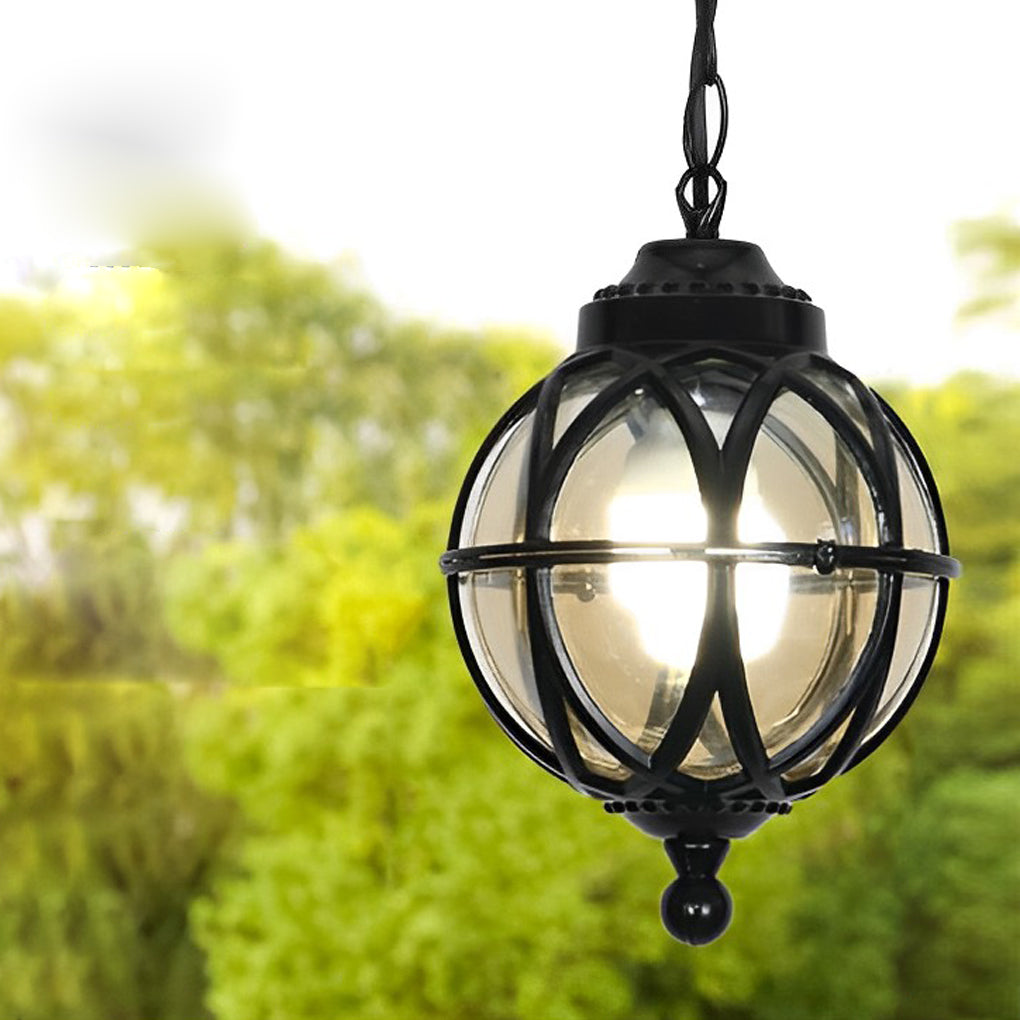 European-style Retro Pendant Aluminum Glass Hanging Ball Outdoor Ceiling Light - Lamp Outdoor