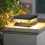 Mountain Scenery LED Waterproof Black Modern Solar Fence Post Lights - Lamp Outdoor
