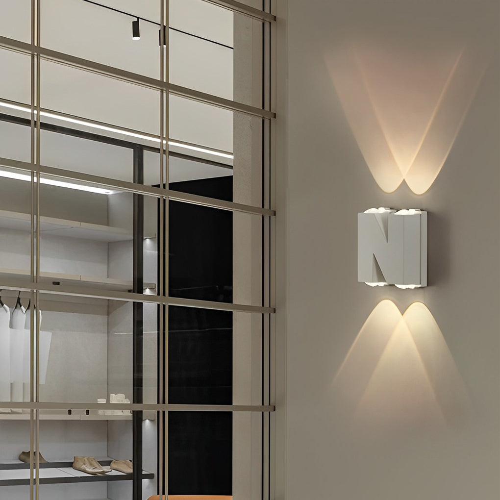 N/V/W Letters Creative Waterproof Modern LED Outdoor Wall Sconce Lighting - Lamp Outdoor