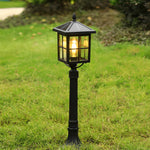 Retro Black Solar & Hardwired Outdoor Pavilion-Inspired Lawn Lamp - Lamp Outdoor