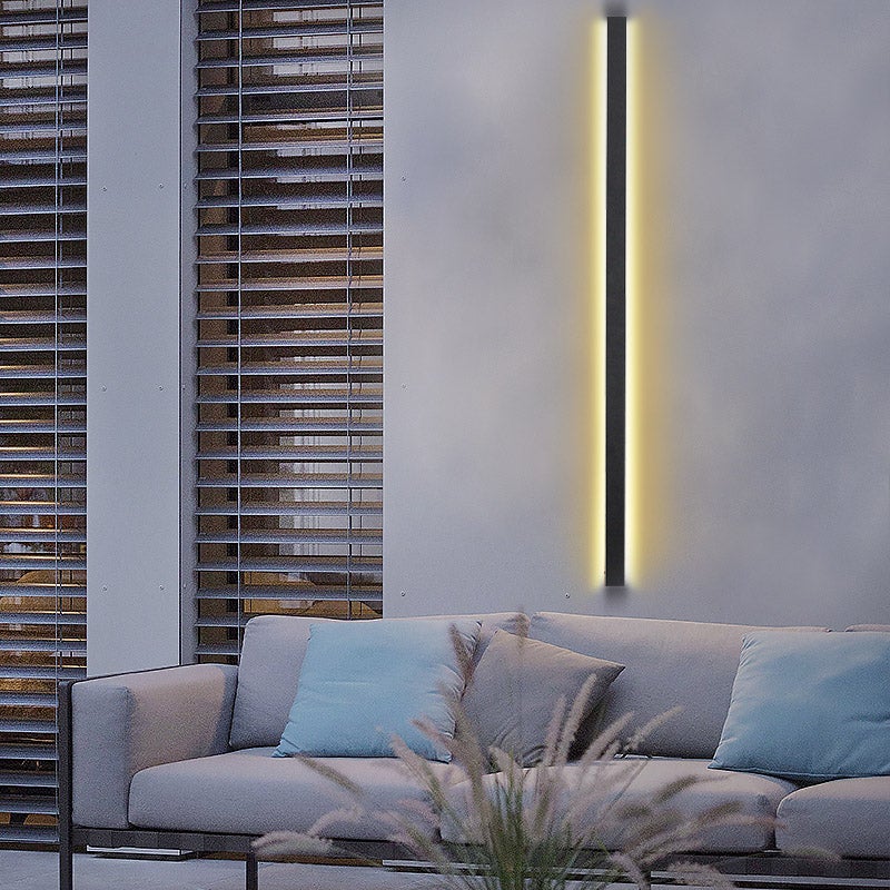 Long Linear LED Waterproof Black Minimalist Outdoor Wall Lights Exterior Lights - Lamp Outdoor