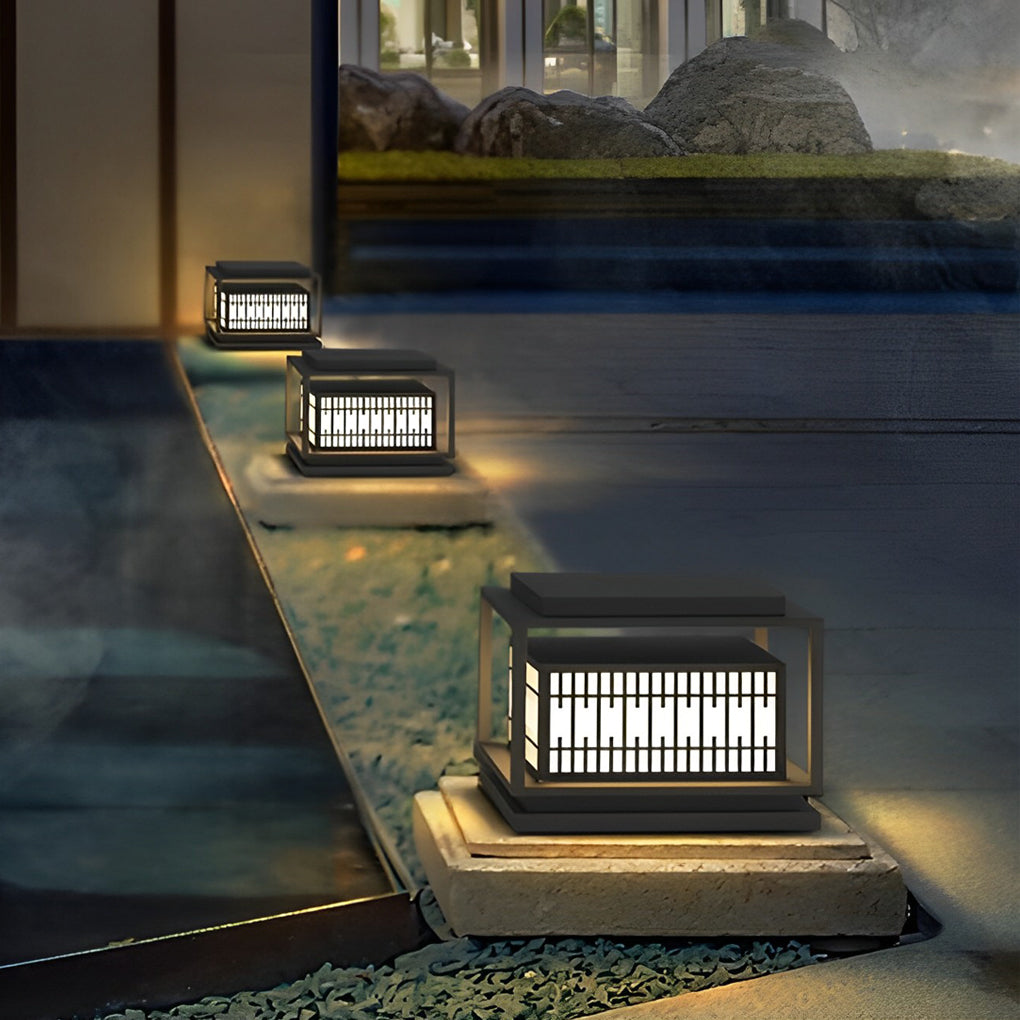 Square Vintage Design LED Waterproof Traditional Outdoor Pillar Lights - Lamp Outdoor
