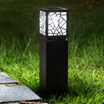 Modern Solar LED Path Lights Black Waterproof Outdoor Lawn Bollard Lights - Lamp Outdoor