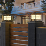 Square LED Waterproof Modern Solar Deck Post Lights Pillar Light Post Caps Lights - Lamp Outdoor