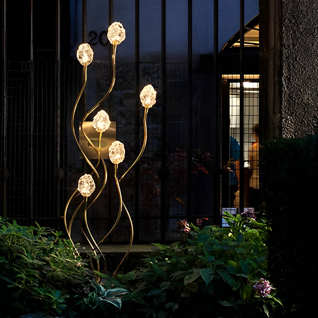 Outdoor Flower Bud Lawn Lights – Apple & Grape Designs, LED, Modern Illumination - Lamp Outdoor