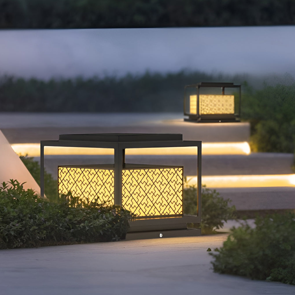 Square Waterproof Modern Solar Outdoor Fence Post Lights Pillar Light - Lamp Outdoor