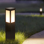 Remote-Controlled Industrial Solar Bollard Lights Waterproof & Square Outdoor Lighting - Lamp Outdoor