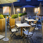 Stainless Steel Outdoor Floor Lamp with Rotating Design and Vertical Slats - Lamp Outdoor