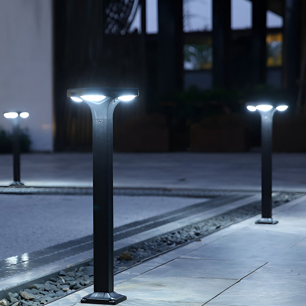 4-Light Square Waterproof LED Outdoor Path Lights - Solar & Hardwired Options - Lamp Outdoor
