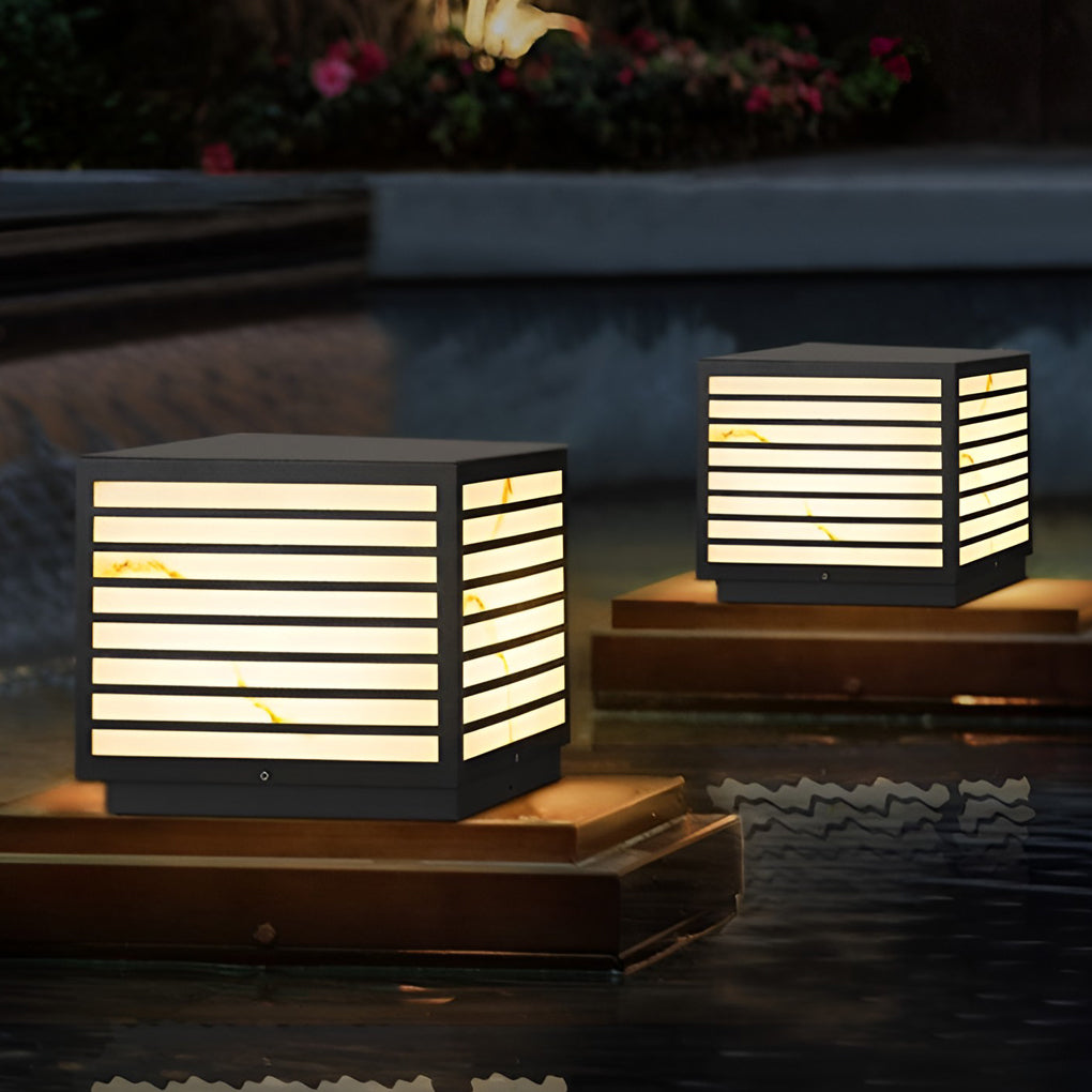 Square IP65 Waterproof LED Solar Modern Outdoor Deck Post Lights Pillar Light - Lamp Outdoor