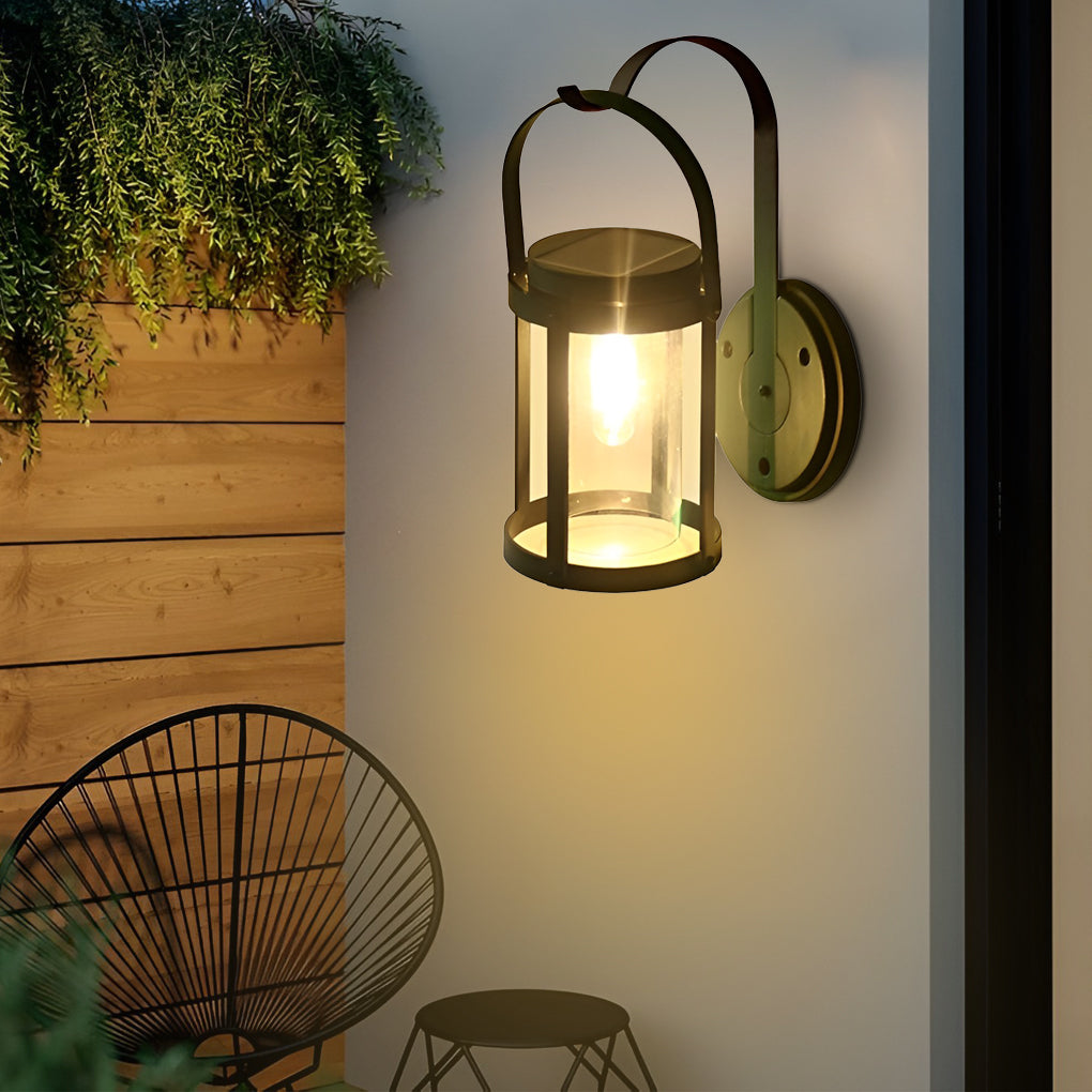 Portable Lantern Shaped LED Waterproof Modern Solar Plug in Wall Sconce Lighting - Lamp Outdoor