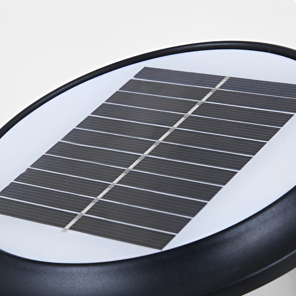 Round Cage Waterproof LED Black Modern Solar Fence Post Lights with Remote - Lamp Outdoor