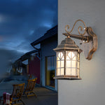 Retro Waterproof Dimmable LED Solar Wall Lamp with Remote Exterior Lights - Lamp Outdoor