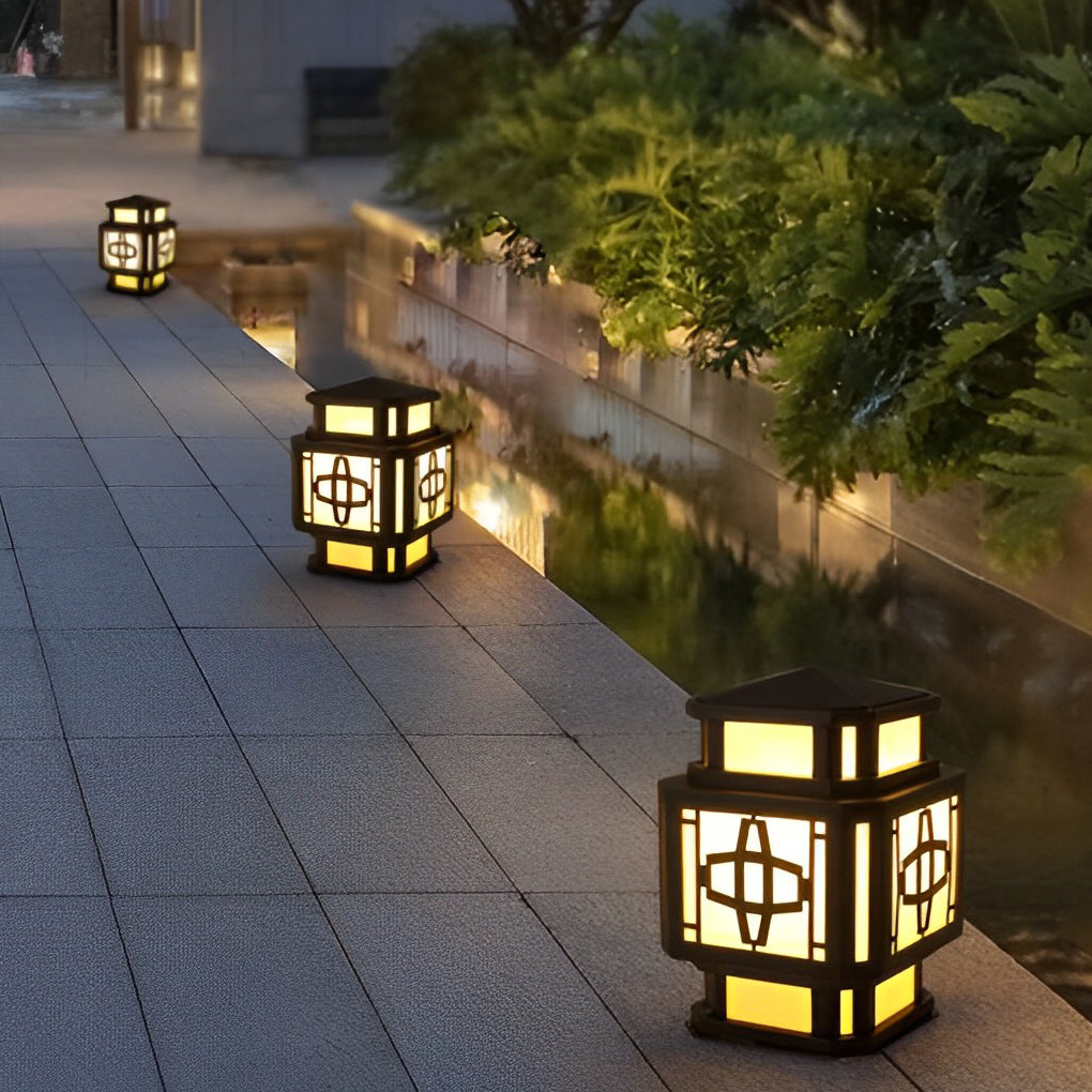 Creative LED Waterproof Black Retro Outdoor Deck Post Lights Pillar Light - Lamp Outdoor