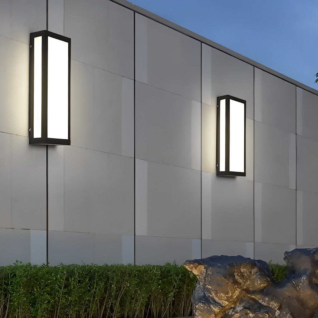 Rectangular LED Waterproof Black Modern Outdoor Exterior Light Wall Lamp - Lamp Outdoor