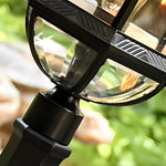 Elegant Black Retro Outdoor Post Lights Waterproof Metal and Glass Fence Lighting - Lamp Outdoor