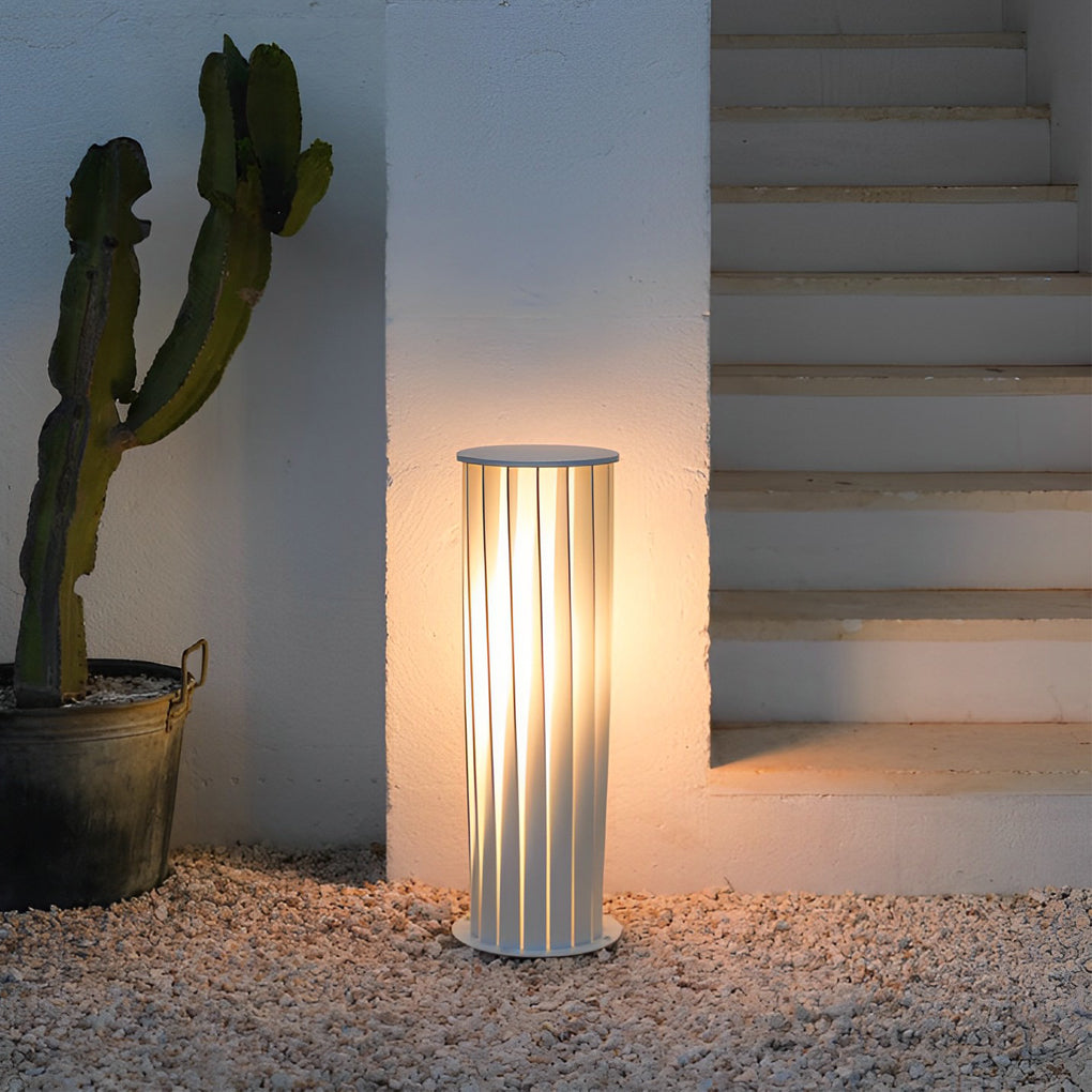 Twisted Metal Lantern LED Waterproof White Modern Solar Lawn Lights - Lamp Outdoor