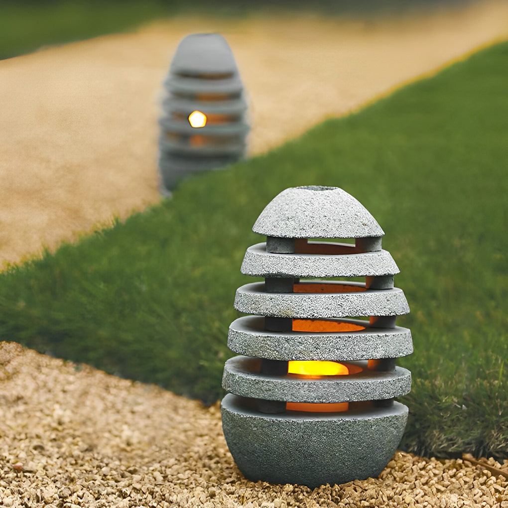 Elegant Egg-Shaped Resin Outdoor LED Lawn Light Waterproof & Modern Lighting - Lamp Outdoor