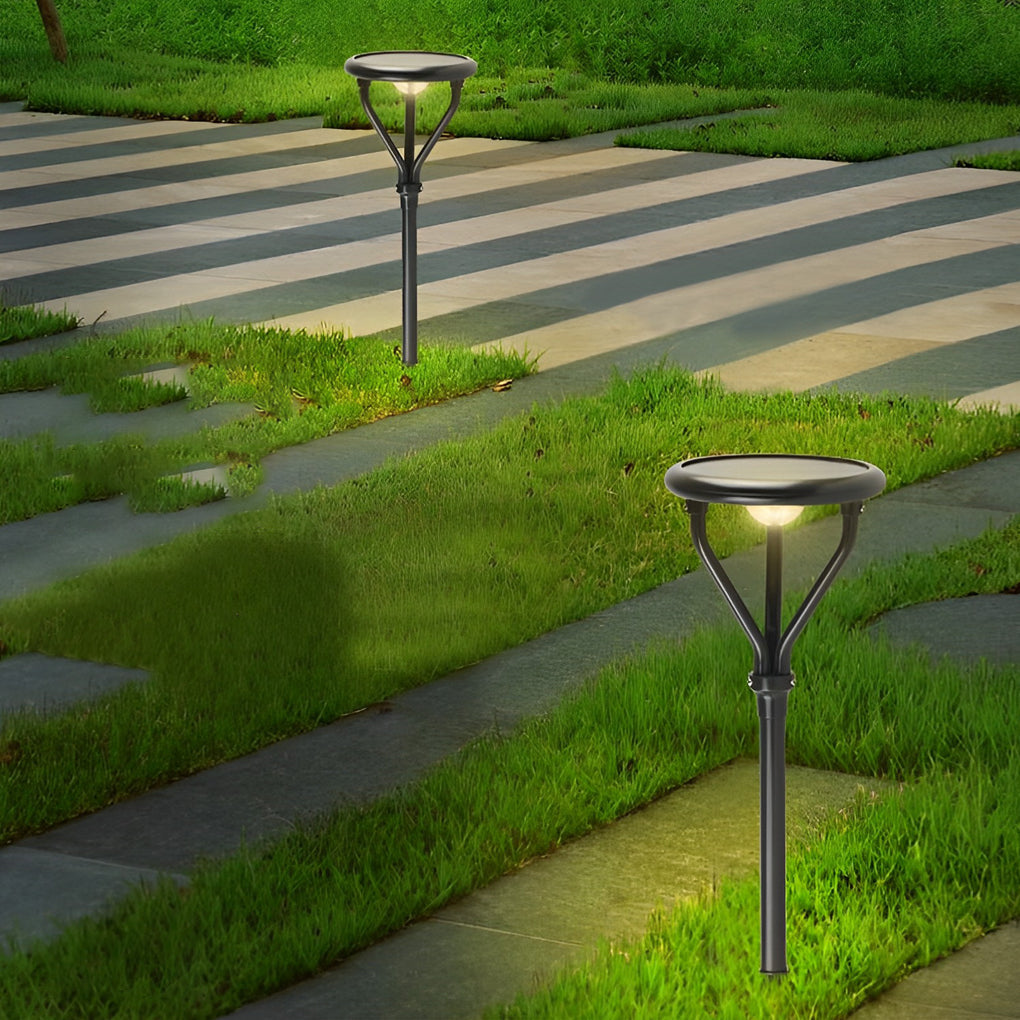 Intelligent Modern Solar LED Lamp Post – Outdoor Waterproof Round Light - Lamp Outdoor
