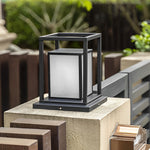 Outdoor Waterproof LED Black Modern Solar Fence Post Lights Pillar Lamp - Lamp Outdoor