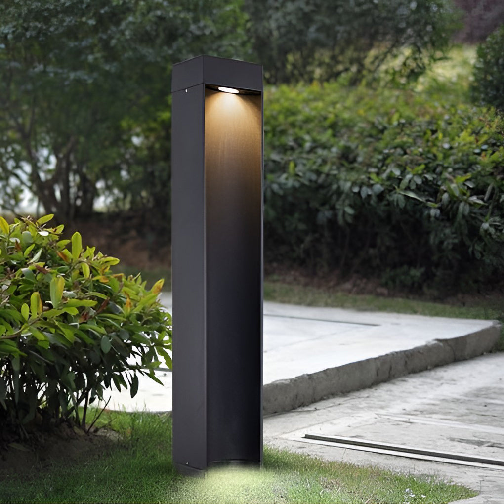 Modern 5W LED Black Outdoor Lawn Light with Open Front & Energy-Efficient - Lamp Outdoor