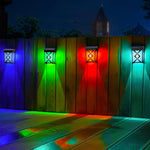 2Pcs Waterproof LED RGB Intelligent Motion Sensor Solar Wall Lights - Lamp Outdoor