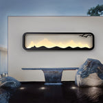 Rectangular Mountain Scenery LED Waterproof Black Outdoor Wall Lamp - Lamp Outdoor