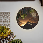 Round Mountain Scenery LED Waterproof Outdoor Wall Sconce Lighting - Lamp Outdoor