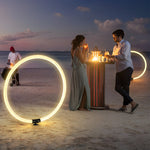 Sleek Ring LED Lawn Lamp Modern Waterproof Solar Landscape Lighting - Lamp Outdoor