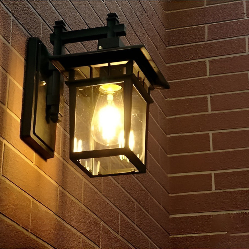 Glass LED Waterproof Retro Outdoor Wall Lamp Wall Sconce Lighting without Bulb - Lamp Outdoor