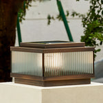 Square Waterproof Intelligent Timing modern Solar Fence Post Lights - Lamp Outdoor
