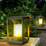 Square Minimalist Waterproof LED Black Modern Solar Fence Post Lights - Lamp Outdoor