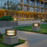 Round Creative Waterproof LED Black Modern Solar Fence Post Lights - Lamp Outdoor