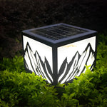 Outdoor Waterproof LED Mountain Scenery Black Solar Fence Post Lights - Lamp Outdoor