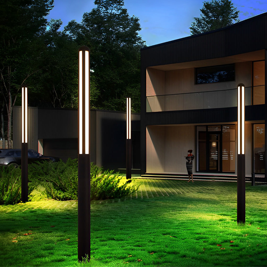 Minimalist Waterproof LED Black Modern Residential Outdoor Bollard Lights Yard Lighting - Lamp Outdoor