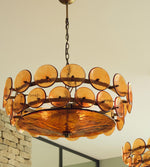 Aurora Chandelier Murano Glass Disc Vintage - Lamp Outdoor