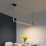 Clen Modern Linear Pendant Light Double Frame, Black/Gold - Lamp Outdoor
