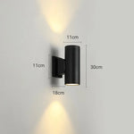 Kren Minimalist Metal Double-headed Outdoor Wall Lamp, Black - Lamp Outdoor